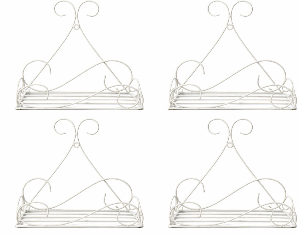 Decorative White Iron Plant Stand for Tabletop & Indoor Home Décor