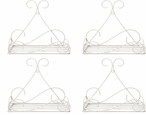 Decorative White Iron Plant Stand for Tabletop & Indoor Home Décor