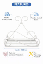 Decorative White Iron Plant Stand for Tabletop & Indoor Home Décor - view 2