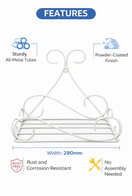 Decorative White Iron Plant Stand for Tabletop & Indoor Home Décor - view 2