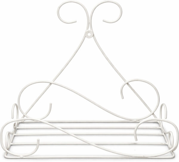 Decorative White Iron Tabletop Plant Stand for Indoor Home Décor