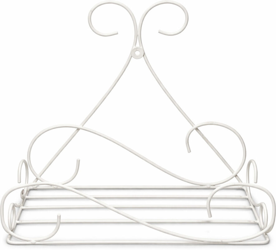 Decorative White Iron Tabletop Plant Stand for Indoor Home Décor