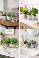Decorative White Iron Tabletop Plant Stand for Indoor Home Décor - view 4