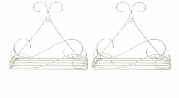 Decorative White Iron Tabletop Plant Stand for Indoor Home & Office Décor