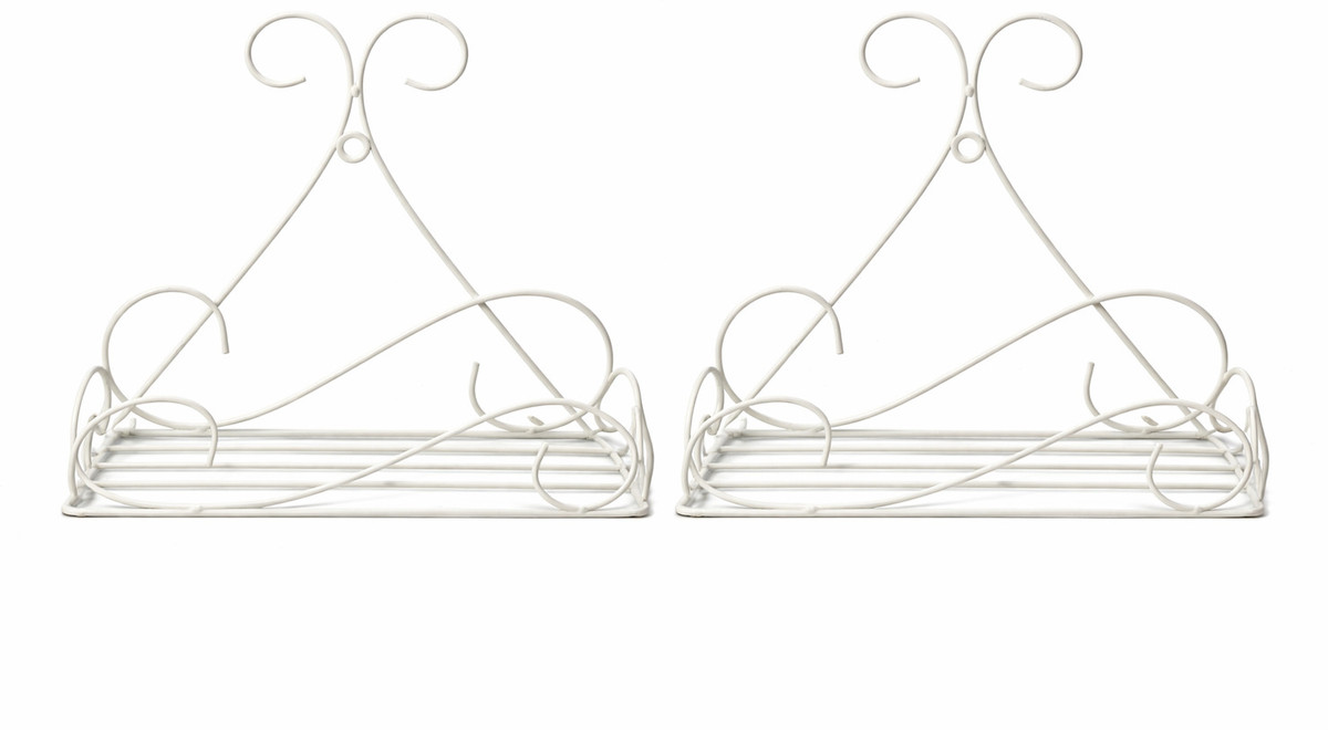 Decorative White Iron Tabletop Plant Stand for Indoor Home & Office Décor