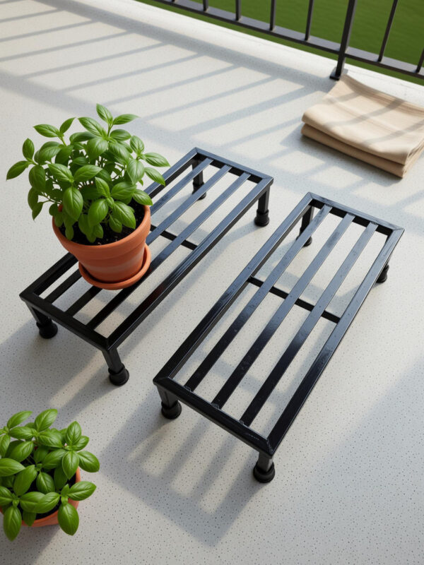 Heavy duty Metal Gamla Pot stand for balcony (Pack of 2)