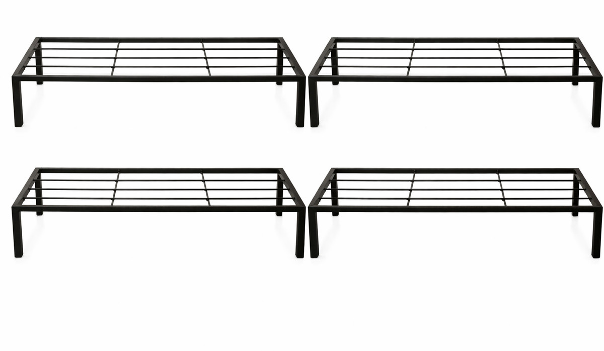 Heavy Duty Metal Multipurpose Plant Stand for Indoor Outdoor Garden (Black, Pack of 4)