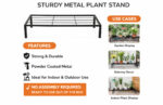 Heavy Duty Metal Multipurpose Plant Stand for Indoor Outdoor Garden (Black, Pack of 4) - view 2