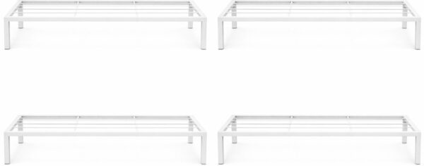 Heavy Duty Metal Multipurpose Plant Stand for Indoor Outdoor Garden (White, Pack of 4)