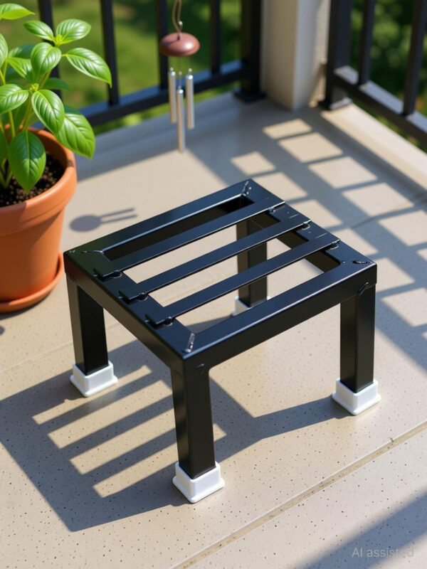 Iron Indoor/Outdoor Flower Pot/Plant Stand for Home Garden Balcony Living Room (Black, White, 10 cm) - view 2