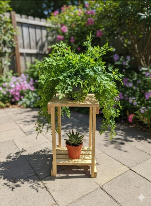 Lavish Homestyle Wooden Pot Stand