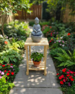 Lavish Homestyle Wooden Pot Stand - view 2