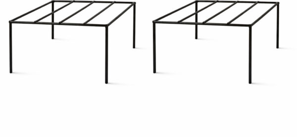 Metal Plant Stand for Pots | Heavy Duty Square Design | Indoor & Outdoor Use (Pack of 2)