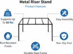 Metal Plant Stand for Pots | Heavy Duty Square Design | Indoor & Outdoor Use (Pack of 2) - view 4
