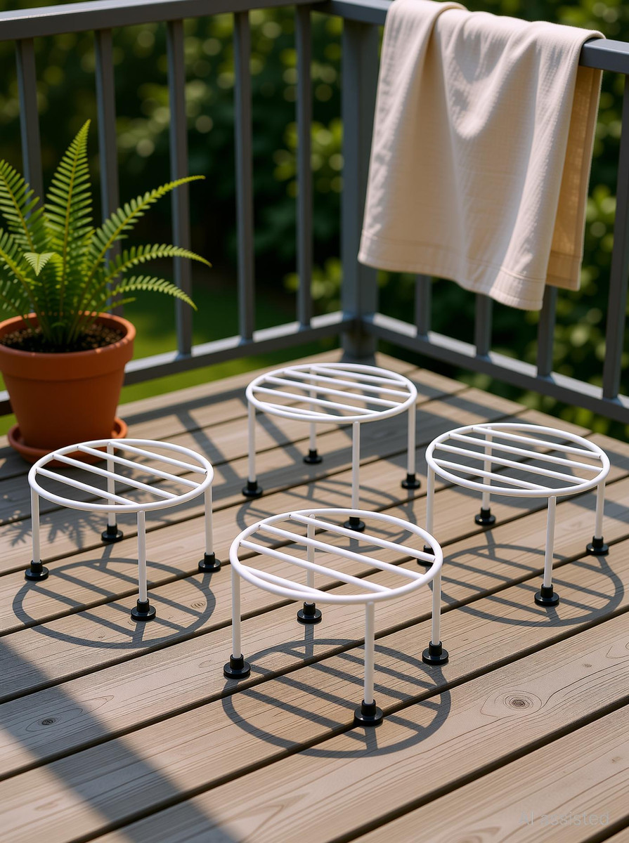 Metal Plant Stand Pack of 8 | Round Pot Stand for Indoor Outdoor Plants - view 2