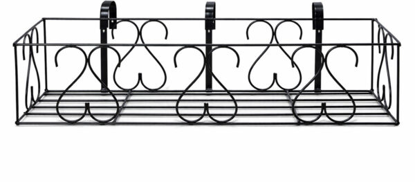 Metal Planter Stand for Garden Flower Pots & Plants (Black)