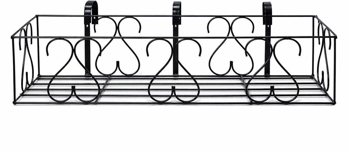 Metal Planter Stand for Garden Flower Pots & Plants (Black)