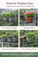 Metal Planter Stand for Garden Flower Pots & Plants (Black) - view 2