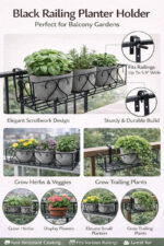 Metal Planter Stand for Garden Flower Pots & Plants (Black) - view 4