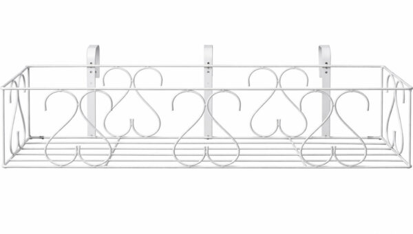 Metal Planter Stand for Garden Flower Pots & Plants (White)