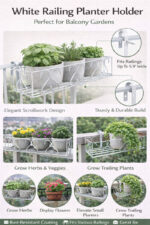 Metal Planter Stand for Garden Flower Pots & Plants (White) - view 2