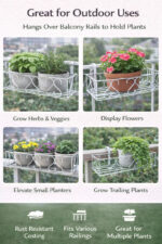 Metal Planter Stand for Garden Flower Pots & Plants (White) - view 4