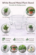 Oval Iron Plant Stand for Flower Pots | Metal Pot Holder for Home Balcony Garden - view 4