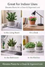 Oval Iron Plant Stand for Flower Pots | Metal Pot Holder for Home Balcony Garden - view 5