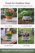 Oval Metal Plant Stand for Pots | Iron Flower Pot Holder for Home & Garden - view 4