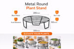 Oval Metal Plant Stand with Heavy Iron Frame | Pot Riser for Indoor & Outdoor - view 3