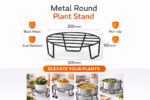 Oval Metal Plant Stand with Strong Iron Frame | Pot Riser for Indoor & Outdoor - view 3