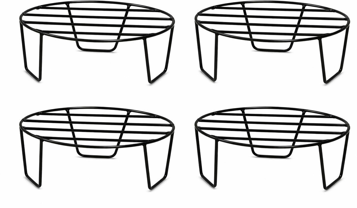 Oval Metal Plant Stand with Sturdy Iron Build | Pot Riser for Indoor & Outdoor