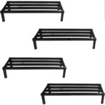 Rectangle Metal Plant Stand LR4( Pipe Black) (Pack of 4)