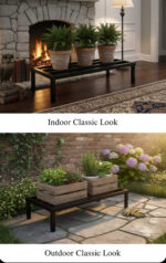 Rectangle Metal Plant Stand LR4( Pipe Black) (Pack of 4) - view 4