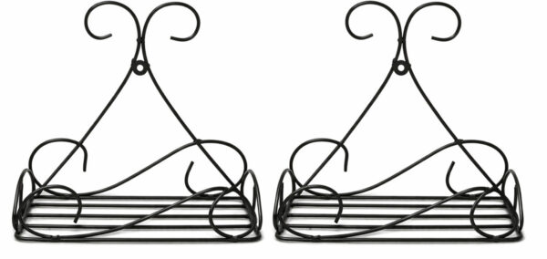 Rectangular Balcony Plant Stand with Decorative Back