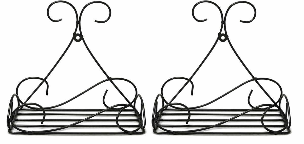 Rectangular Balcony Plant Stand with Decorative Back