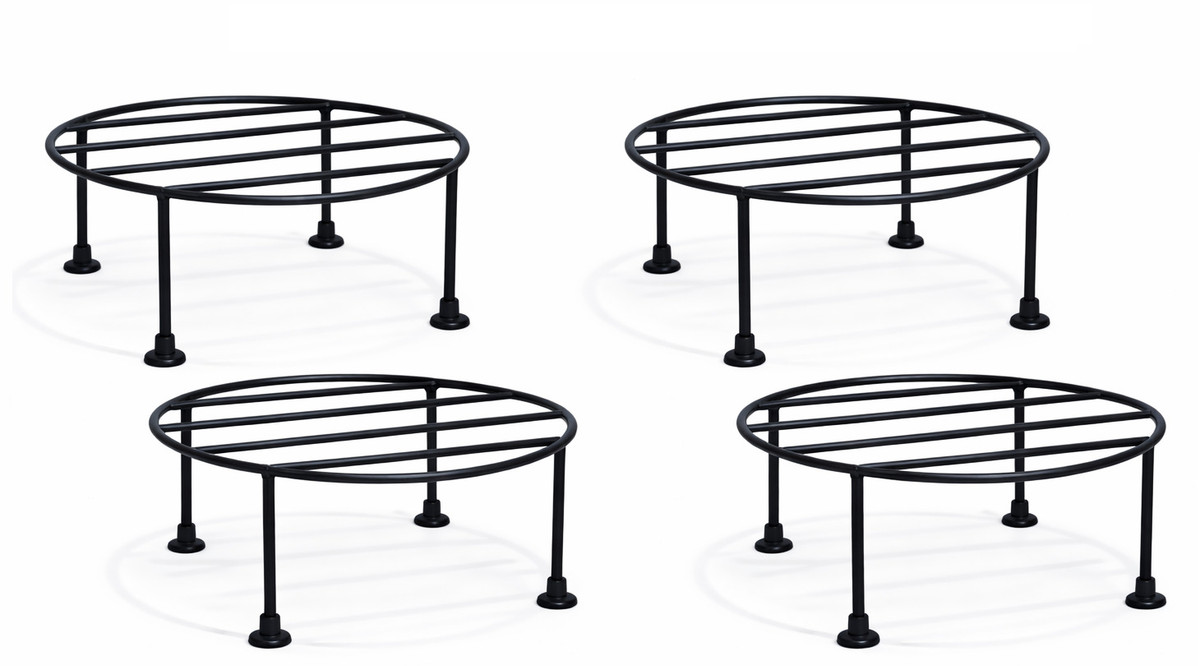 Round Metal Plant Stand Pack of 4 for Pots | Indoor Outdoor Balcony Garden