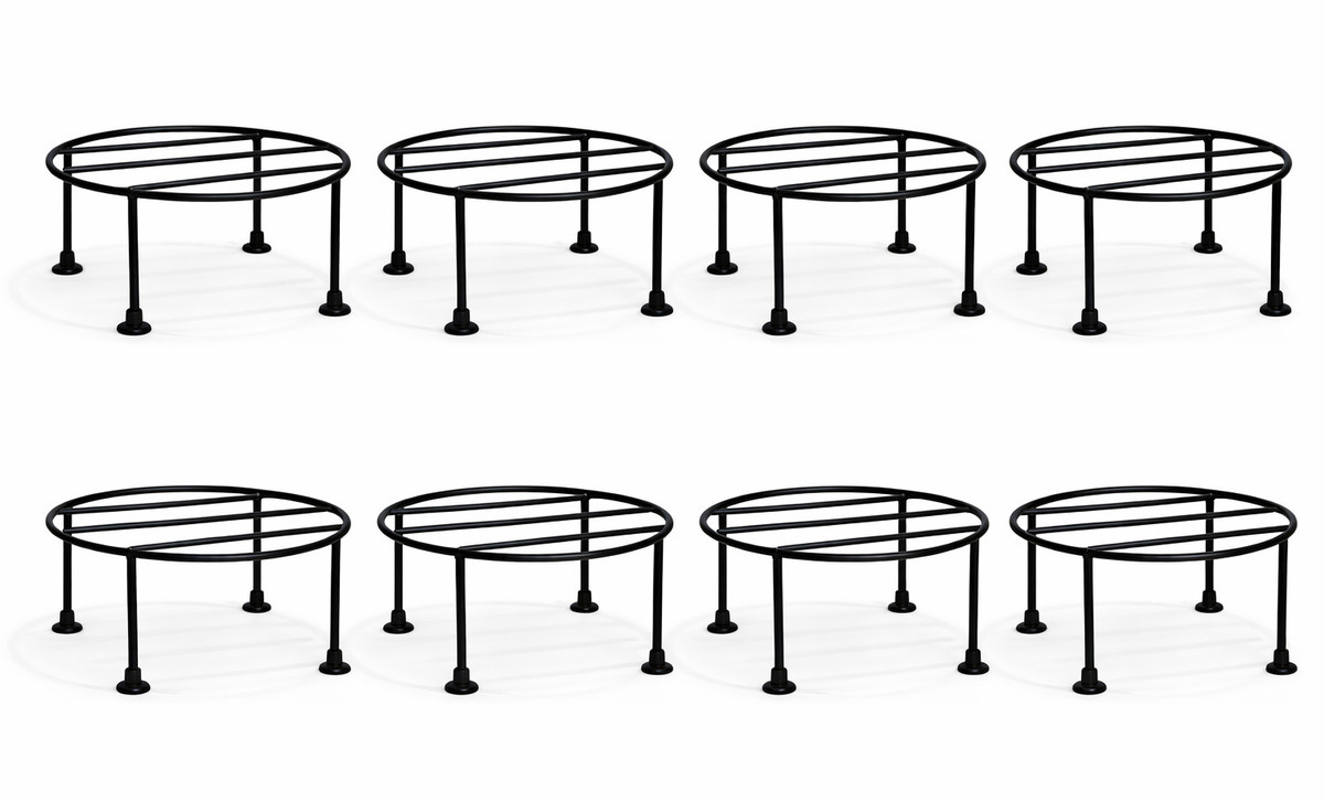 Round Metal Plant Stand Pack of 8 for Pots | Indoor Outdoor Balcony Use