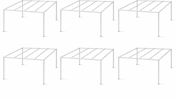 Square Metal Plant Stand LV0043 (White, Pack of 6)