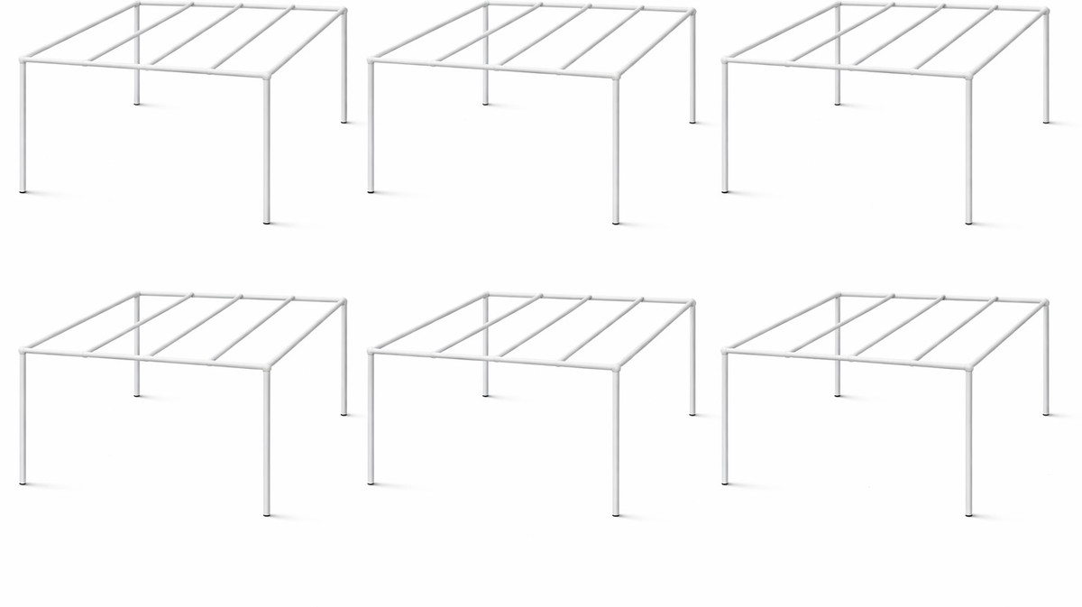 Square Metal Plant Stand LV0043 (White, Pack of 6)