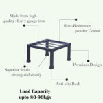Square Metal Plant Stand LVI005_Pack of 2 (Black) - view 4