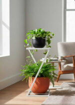 Stylish Z Shape Gamla Stand /Plant Pots Stand for Balcony Garden( 2 White ) - view 2