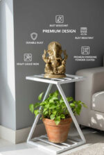 Stylish Z Shape Gamla Stand /Plant Pots Stand for Balcony Garden( 2 White ) - view 4