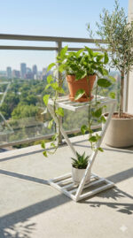 Z Shape Metal Plant Stand for Indoor Outdoor | Heavy Duty Iron Pot Holder - view 5