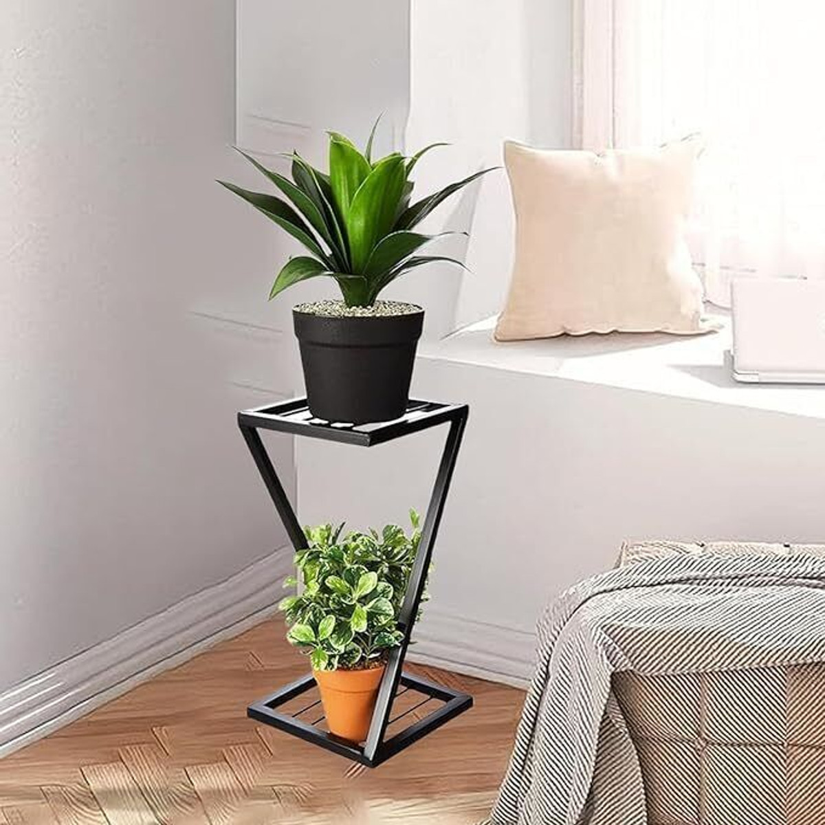 Z Shape Strong Plant Stand for Garden/Balcony/ Corner Z Shape Strong Plant Stand for Garden/Balcony/ Corner